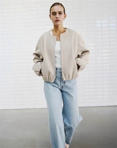 Withblack - WBLKennedy Bomber Jakke - Taupe Melange